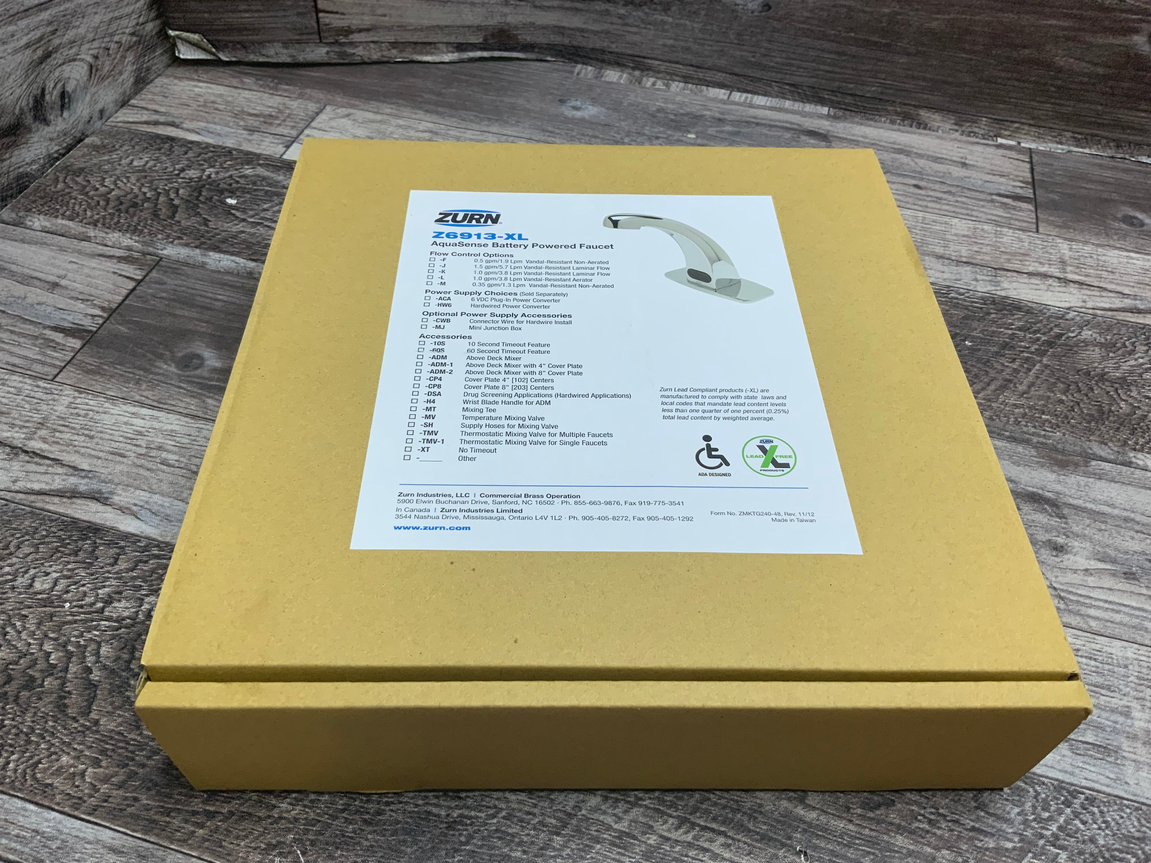 Zurn Z6913-XL AquaSense Battery Powered Faucet (8127088001262)